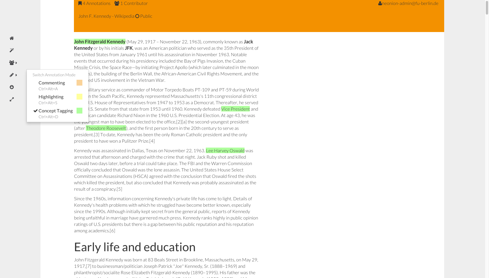 
              : Auswahl des
              Annotationsmodus im Annotator